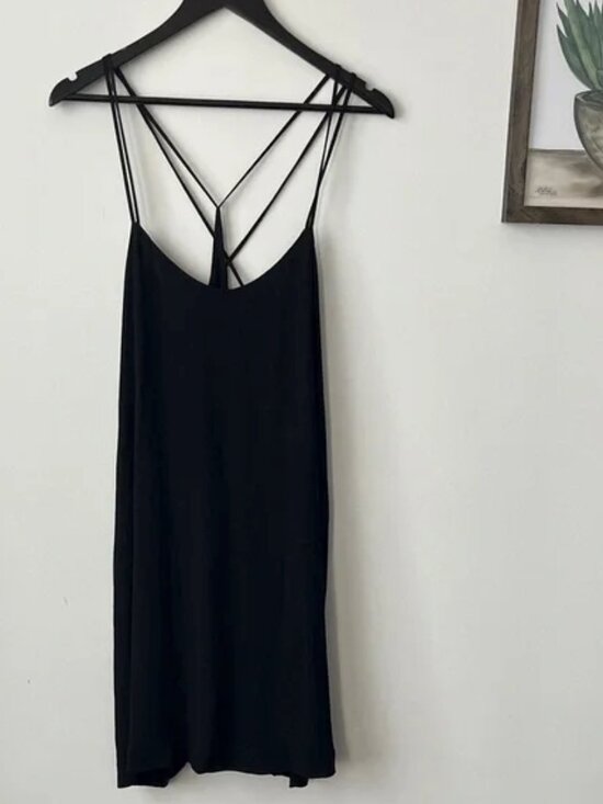& Other Stories Black Strappy Back Midi Dress - Picture 1 of 4